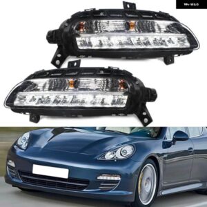 ポルシェ パナメーラ 2010-13 LED デイタイム ランニングライト フォグランプ フロント バンパー ライト 97063108103 970