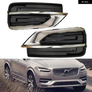 ボルボ フォグランプ グリル 防止タフ ABS フロント バンパー フォグライト グリル XC90 2020 2021 31663514 31663515