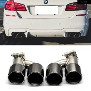 BMW 1ペア 排気テール パイプ 先端 535I 535D F10 F11 アップグレード M5 ルッククワッドテール パイプ ステンレス マフラー排気 システム