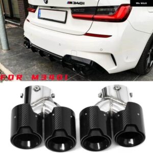 BMW カーボン排気先端 G20 G21 M340I 2019-22 3シリーズ デュアル M パフォーマンス XHAUST 排気 システム MPE ノズル
