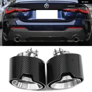 BMW 2ピース カーボン排気 G22 G23 G26 420I 430I M パフォーマンスマフラー先端直接プラグテール パイプ 排気ノズル