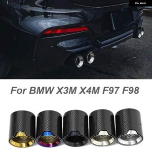 BMW 4ピース 304 ステンレス カーボン排気 パイプ X3M X4M F98 F97 X5M M パフォーマンス排気