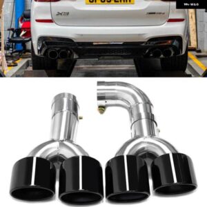 BMW クワッド車ラウンドマフラーステンレス 排気ヒントテール パイプ G01 X3 G02 X4 2018-2022 アップグレード X3M X4M 外観マフラーヒント