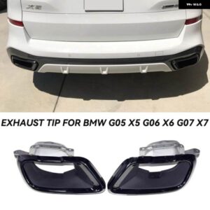 BMW 2ピース 排気 トリム G05 X5 G06 X6 G07 X7 2019-21 + M スポーツマフラー パイプ REPALCEMENT ノズル