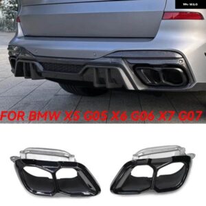 BMW X5 X6 X7 G05 G06 G07 黒角口テール パイプ マフラー アップグレード M60I ルッククアッドマフラー先端ノズル