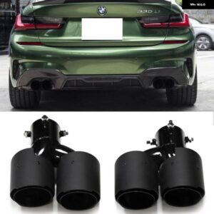 BMW クワッドステンレス 排気先端カーボンマフラー G20 G21 330I 325I 2020 + マフラー パイプ 63MM ノズル