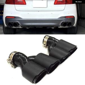 BMW クワッドカーボン排気先端 G30 G31 535I 528I 530I M5 ルック 2018 + M パフォーマンスマフラー パイプ ノズルヒント
