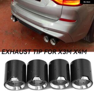 BMW 4ピース 304 ステンレス カーボン排気 パイプ X3M X4M F98 F97 M パフォーマンス排気
