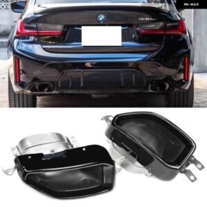 BMW 排気先端スクエア排気 3シリーズ G20 G21 320I 330I 330E アップグレード M340I ルック 2019 2020 マフラーテール パイプ ノズル