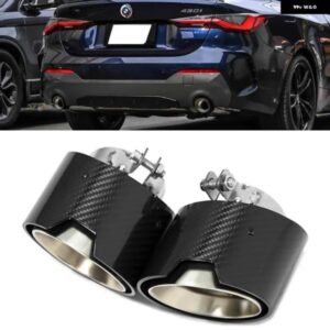BMW 2ピース カーボン排気 G22 G23 G26 420I 430I M パフォーマンスマフラー先端直接プラグテール パイプ 排気 システム