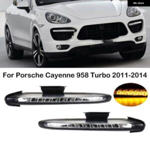 ポルシェ カイエン 958 ターボ 2011-14 LED 車フォント DRL デイタイム ランニングライト フォグランプ 2014 9586311