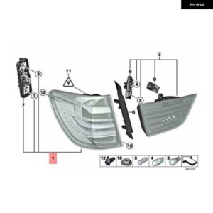 BMW 63217217312 右リア LED テールランプ トリム ベゼル シェルブレーキライト X3 F25 2009-2017 共連れ防止ランプカバー