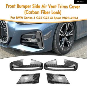 BMW フロント バンパー サイド エアベント トリム カバー 4シリーズ G22 G23 M スポーツ 2020-2024 フォグライト ランプフードインテーク フレーム カナード