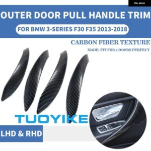 BMW 4個 LHD RHD カーボン車内インナードアプルハンドル外側 フロントリア L R F30 F80 F31 F32 F33 F35 13-18