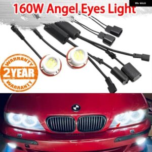 BMW 160ワット LED エンジェルアイハローリングマーカーサイドホワイト LED 電球 ヘッドライト E39 E81 E82 E87 E88 X5 E53 E60 E61 E63 E64 X3 E83