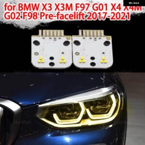 BMW イエロー ヘッドランプ LED 挿入ボード X3 X3M F97 G01 X4 X4M G02 F98 2017-2021 アダプティブ ヘッドライト 63117466107 63117466108