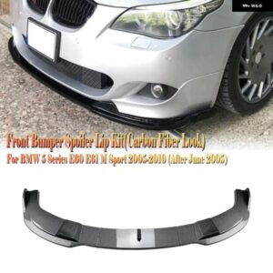 BMW フロント バンパー スポイラー リップ 5シリーズ E60 E61 525I 530I 540I 550I M スポーツ 2004-2010 カーボンルック/グロスブラックスプリッター