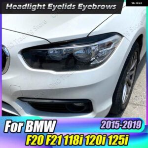 BMW ヘッドライト アイブロウ 1シリーズ F20 118I 120I 125I 2015-2019 グロスブラック ヘッドライト 蓋 ABS プラスチック アクセサリー