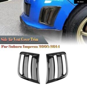 スバル インプレッサ WRX ST/WRX 2009-2014 グロスブラック/カーボンルックフロント バンパー サイド エアベント カバー フ