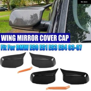 BMW 1ペア バックミラー サイドミラー カバー キャップ 2003-2007 E60 E61 E63 E64 525I 528I 530I 535I 545I 550I 51167078359 51167078360