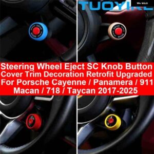 ポルシェ 車内 ステアリングホイール イジェクト SC ノブボ タンドラ イブモード トリム 装飾 カイエン パナメーラ マカン 911 タイカン