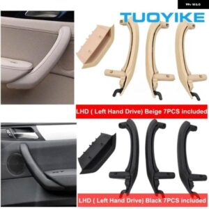 BMW 7ピース LHD 左ハンドル用 インテリアドアプルハンドルインナー ABS カーボン アウター レザー パネル X3 X4 F25 F26 2010-16