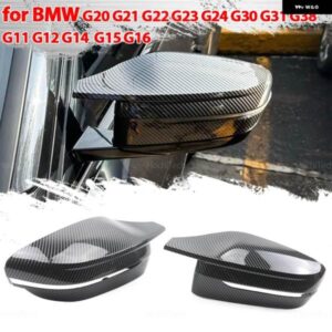 BMW ミラー カバー サイド ウイング カバー トリム カーボンルックと明黒 3 4 5 7 8シリーズ G20 G21 G30 G38 G22 G23 G11 G12 G15 G16