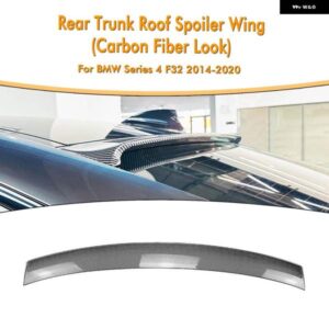 BMW 4シリーズ F32 F82 M4 2ドアクーペ 2014-2020 リアルーフ スポイラー ウイン グリップ カーボンルック/グロスブラックテールアッパースプリッター