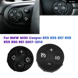 BMW 1ペア ステアリングホイール 音量調整スイッチ クルーズ コントロール ボタン カバー ミニ R55 R56 R57 R58 R59 R60 R61 07-14