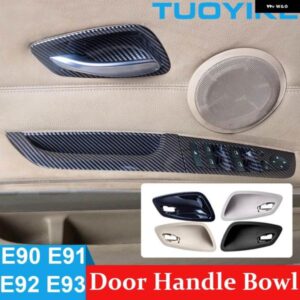 BMW カーボン インテリア インナードアプルハンドルボウル トリム 交換ベージュ黒 3シリーズ E90 E91 E92 E93 E94 2005-2012