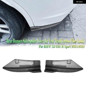 BMW リア バンパー サイド スポイラー エアベント カバー X3 G01 LCI M スポーツ 2018-21 カーボンルック/グロスブラックスプリッター