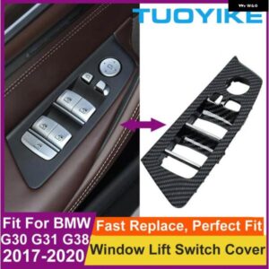 BMW カーボン インテリア ウィンドウリフトスイッチ ボタン リペアカバー トリム 新 5シリーズ G30 G31 G38 M5 F90 525 528 530 540 LI