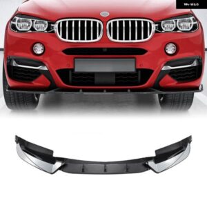 BMW フロント バンパー スポイラー リップ X6 F16 M スポーツ 2015-2019 カーボンルック/グロスブラック下半身スプリッター プロテクター ブレードキット