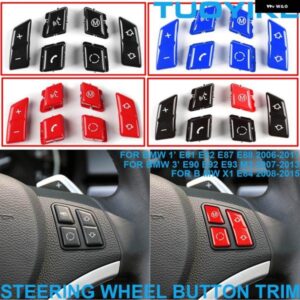 BMW ABS マルチカラー インテリア ステアリングホイール ボタン キーカバー トリム 1/3シリーズ X1 M3 E84 E81 E82 E87 E88 E90 E92 E93 用交換