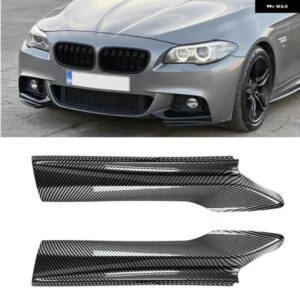 BMW 5シリーズ F10 F11 M スポーツ 520I 530I 2011-2017 カーボンルック/グロスブラックフロント バンパー サイドカバー スプリッター スポイラー キット