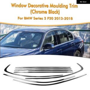 BMW 3シリーズ F30 2013-2018 短軸クロームブラック外窓装飾ストリップ トリム シールベルトウェザーストリップ装飾