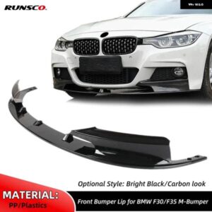 BMW フロント バンパー リップ F30/F35 3シリーズ M スタイル 2012-2018 フロント バンパー カバー スポーツ バージョン 専用 ブラック/カーボンルック