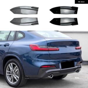 BMW リア バンパー サイド スポイラー コーナーカバー X4 G02 M40I M スポーツ 2018-2021 カーボンルック/グロスブラック ブーツ スプリッターリップキット