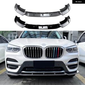 BMW X3 G01 X4 G02 06.2018-2021 フロント バンパー スポイラー リップ通常 バージョン グロスブラック/カーボンルックアンダースプリッターブレード