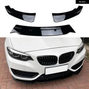 BMW フロント バンパー スポイラー リップ 2シリーズ F22 F23 218I 220I 225I 228I 2014-2019 ベースモデル専用グロスブラック/カーボンルック