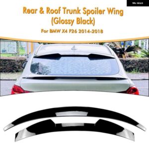 BMW X4 F26 2014-2018 リア + ルーフ スポイラー ウイング グロスブラック/カーボンルック トランク リッドテールアッパースプリッターリップ