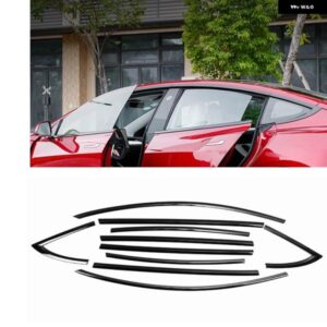 テスラ モデル3 2017-2024 窓 トリム チタンブラック 外装 サイドモールドカバー ガスケットウェザーストリップシールストリップ装飾