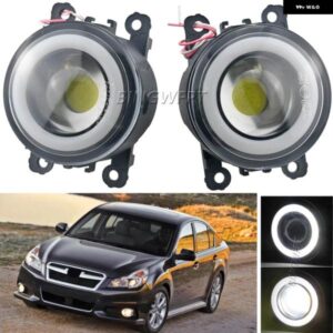 スバル 2個 フォグランプ エンジェルアイ DRL レガシィアウトバック 2010 2011 2012 フロント バンパー LED フォグ ドラ