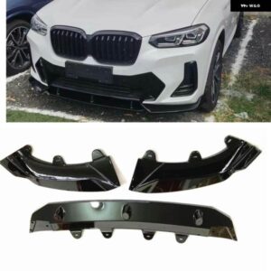 BMW フロント バンパー スポイラー リップ X3 G01 2021.7-2022 IX3 X4 G02 グロスブラック/カーボンルックガードプレート プロテクター スプリッターキット