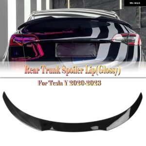 テスラ モデルY 2020 2021 2022-2024 リア トランク リッド スポイラー ウィングカーボンルック/グロスブラックテールゲート