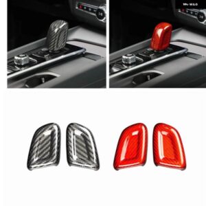 ボルボ XC40 S60 2020-2023 ブラックカーボン ギア シフト ノブカバー ステッカー