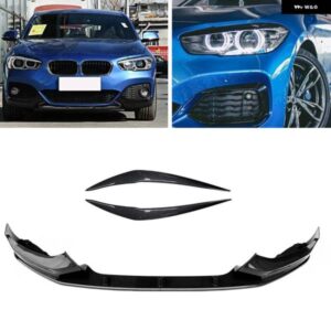 BMW F20 F21 1シリーズ 2015-2019 118I 120I 125I 128I M スポーツフロント バンパー スポイラー リップ + ヘッドライト アイブロウ ヘッドランプ トリム