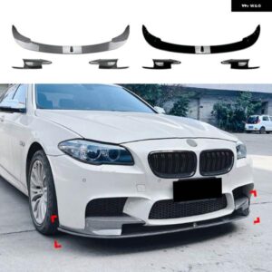 BMW 5シリーズ F10 F11 M5 2012-16 フロント バンパー スポイラー リップ + サイド フォグライト エアベント スプリッターコーナーカバー トリム