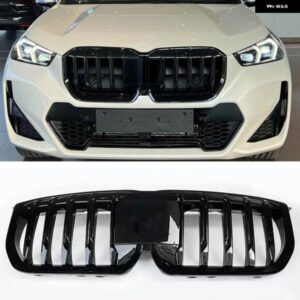 BMW X1 U11 U12 2023 2024 M スポーツ 20I 20D 23I 25I シングルスラット スタイル フロント グリル キドニー グリル 黒アッパー バンパー フードメッシュ
