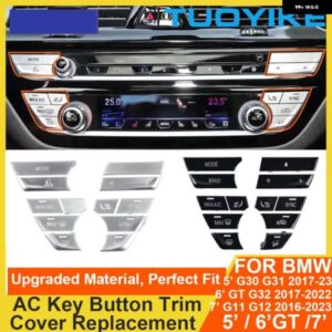 BMW インテリア AC コンソール エアコン ボタン スパンコール装飾カバー トリム 5 6 GT 7シリーズ G30 G31 G38 G32 G11 G12 用交換